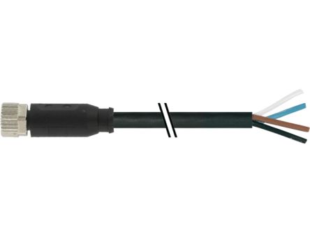 Baumer CAM, кабель, 4 жилы, сечение 0,25 мм², неэкранированный, 200 см, чёрная полиуретановая оболочка