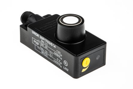 Baumer UNDK 30P1703/S14, блочный ультразвуковой датчик приближения, M12 x 1, 1000 мм, 200 мА, PNP, 30 В, 30 В пост. тока