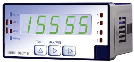Baumer PA418, цифровой щитовой многофункциональный измеритель со светодиодным индикатором для измерения переменного напряжения и переменного тока, 48 мм x 96 мм